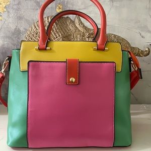 Multicolor Colorblock handbag